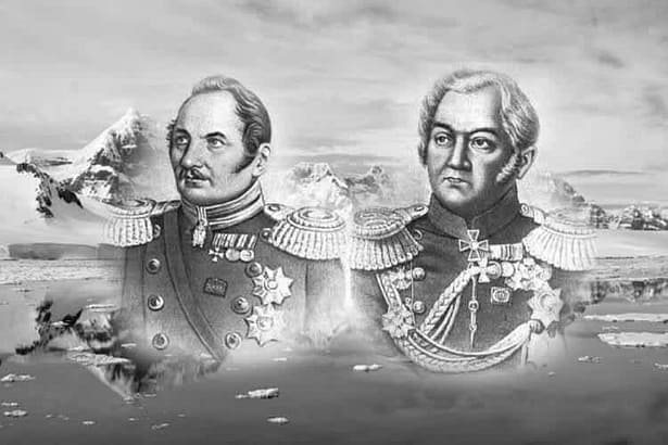 Фаддейн Белинсгаузен и Михаил Лазарев, мореходы, открывшие 6-й континент, твердую землю.
