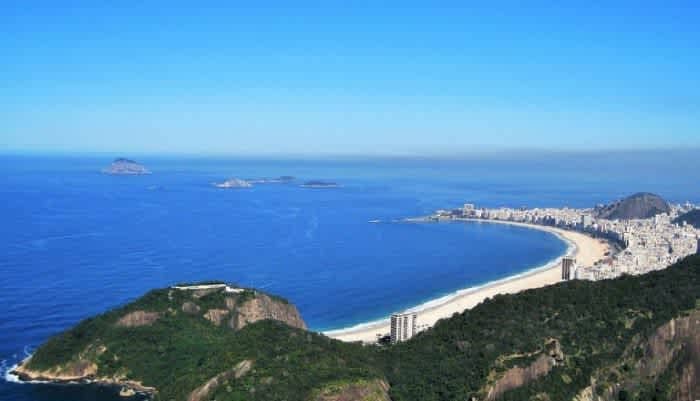 Пляж Копакабана в Рио-де-Жанейро.