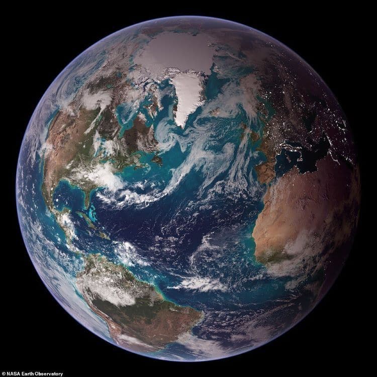 Объемный снимок Земли.